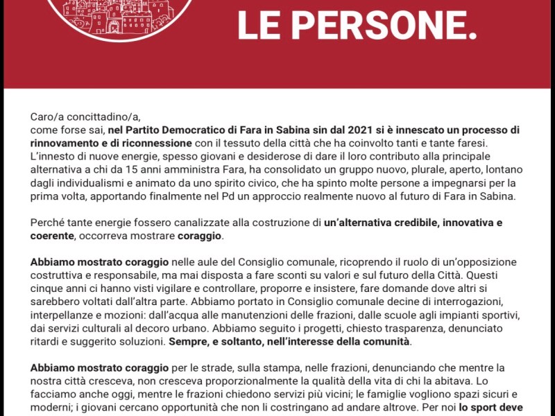 Lettera ai cittadini e alle cittadine: Elezioni&nbsp;2026